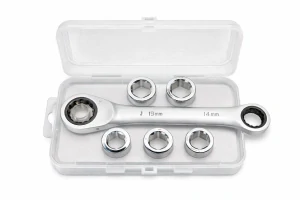 Nakida HT-1226 Sada ráčnových klíčů s adaptéry 8-19mm, 6ks, CrV, délka 21cm